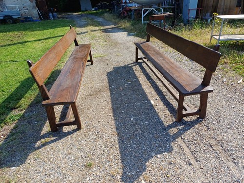 Paire bancs chéne - de, en