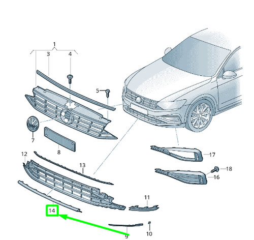 Passat 3g grille - vw,
