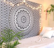 Couvre-lit hippie mural indien mandala décoration tapisserie drap de lit déco...