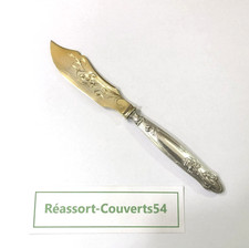 RAVINET D'ENFERT cheese knife model IRIS silver MINERVA and gold metal 17.5