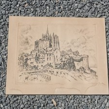 Chalcographie Du Louvre Eau Forte De Georges Gobo Remparts Mont St Michel / A241