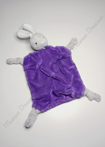 Doudou plat lapin - doudou, gris