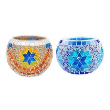 Mosaïque en verre bougeoir