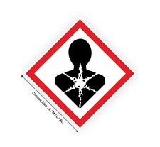 Chemical Respiratory Danger Panel Sticker 7cm(S) - 20cm(XL) Square Sticker
