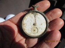 Epave ancienne Montre à Gousset pour pièces détachées Boitier Argent fin 13777