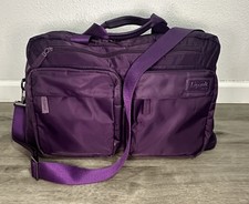 Lipault Purple Original Plume 19" Weekend Bag Pockets Zipper Carry On Luggage