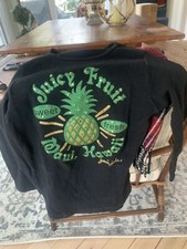 JOOMI JOOLZ Black 3/4 sleeve rhinestone T shirt Vintage JUICY FRUIT MAUI HAWAII