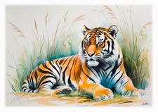 Tableau - Illustration  originale - Portrait  Tigre