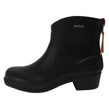 Auth AIGLE - Black Light Brown Rubber Women's Boots