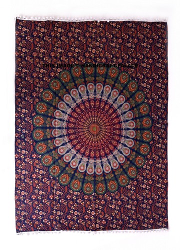 Tenture murale hippie bleue - tenture,