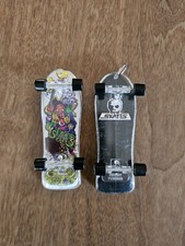 Vintage Skateboard Fingerboard Keychain, Skull Skates and Sims Staab boards