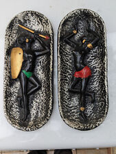 50'S DECORATIONS  MURALES GUERRIER AFRICAIN ET DANSEUSE