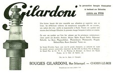 Publicité ancienne bougies Gilardoni 1925 issue de magazine