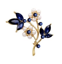 Broche bijou fleur cristal