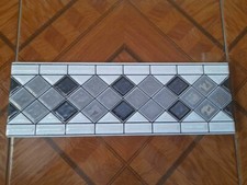 Set De 3 - 30.5cm x 10.2cm Tuile Bordure Vieux Ancien Vintage 1990s Céramique