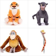 DISNEY JUNGLE BOOK SOFT PELUCHE 8" BAGHEERA KING LOUIE KAA SHERE KAN BALO