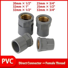 Grey PVC Threaded Pressure Pipe Fittings Ponds Pools Aquarium 1/2" 3/4" 1"