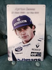 Plaque métal formule 1 ayrton