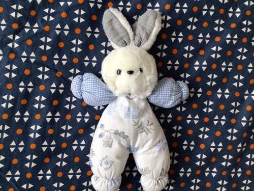 Doudou lapin vintage flocons - doudou,