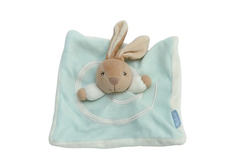 Doudou plat lapin - , bleu