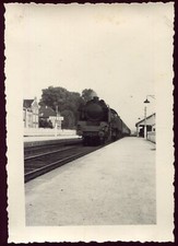 old photo. train locomotive railway station