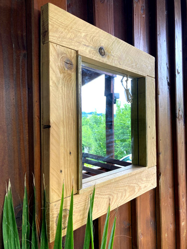 Miroir bois brut création - bois,