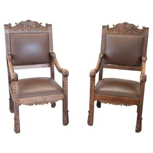 Chaises trône noyer - à,