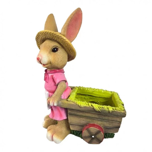 Statue lapin jardinière - , en