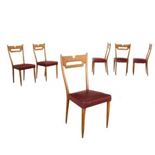 Groupe de 6 Chaises Hêtre - Italie Années 1950 