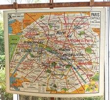 ancienne carte scolaire géographie vidal lablache Colin 24 Paris capitale
