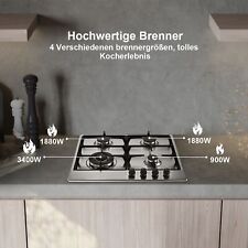 60 cm Plaque de cuisson à gaz 4 feux inox Cuisinière à gaz encastrable  NG/LPG