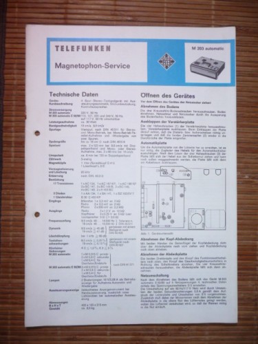 Service manuelle telefunken - service, m
