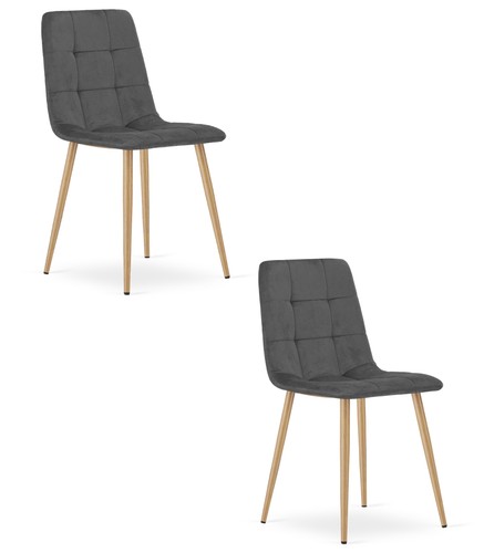 Chaise kara velours gris - velours,