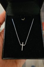 Sublime Collier Croix Or Blanc