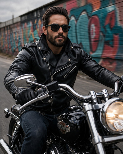 Blouson moto cuir homme style - moto,