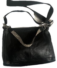THE SAK CONVERTIBLE HOBO CROSSBODY SHOULDER BAG BLACK LEATHER ZIPPED