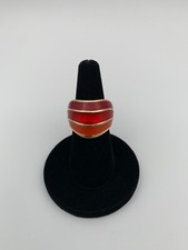 BAGUE FANTAISIE PIERRE LANG DOREE RESINES ROUGES 13 GRAMMES 80 TAILLE 56 W811