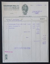 1940 invoice MELUN SUR MARNE AWNING BOIS BAUMANN illustrated 86