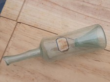 RARE mini bottle blue topette antique blown glass Gresigne bottle