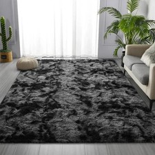 Tapis Salon Shaggy 160x230cm Gris Foncé - Poils Longs Doux pour Chambre & Canapé