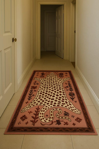 Tapis laine léopard - laine,