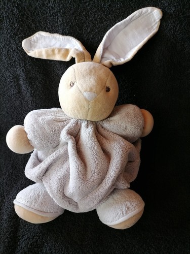 Doudou lapin beige gris - lapin,