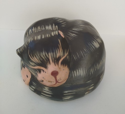 Statuette chat bois - en,