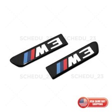 BMW E90 E92 E93 M3 Side Fender Vent Marker Grille Badge Emblem Nameplate Set