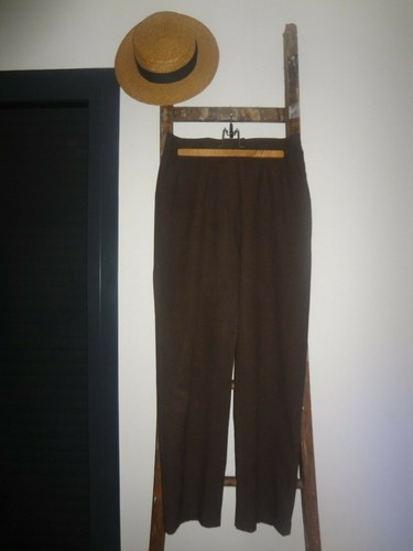 Pantalon marron droit jeans - pantalon,