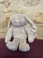 DOUDOU PELUCHE ATMOSPHERA LAPIN GRIS Fourrure SCRATCH NEUF mais sans PLAID 34 cm