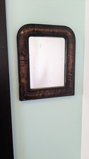 Antique Louis-Philippe mirror 37 x 31 cm - marbled wood - 19th century