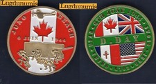 Jeton D . DAY Juno Beach 6 Juin 1944 Canada Utah Sword Juno Gold Dorée Couleur