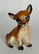 Vintage Mexican Chihuahua Seated Dog Figurine Bone China Made in Japan Miniature