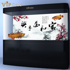 Aquarium Background Poster Blessing Calligraphy PVC Fish Tank Decor Landscape